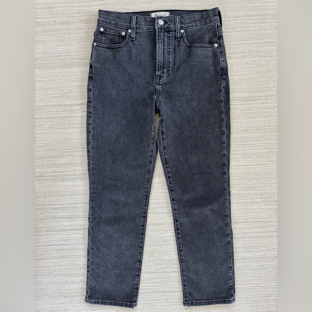 Madewell The Perfect Vintage Jeans‎ denim ankle black wash high rise women’s 26